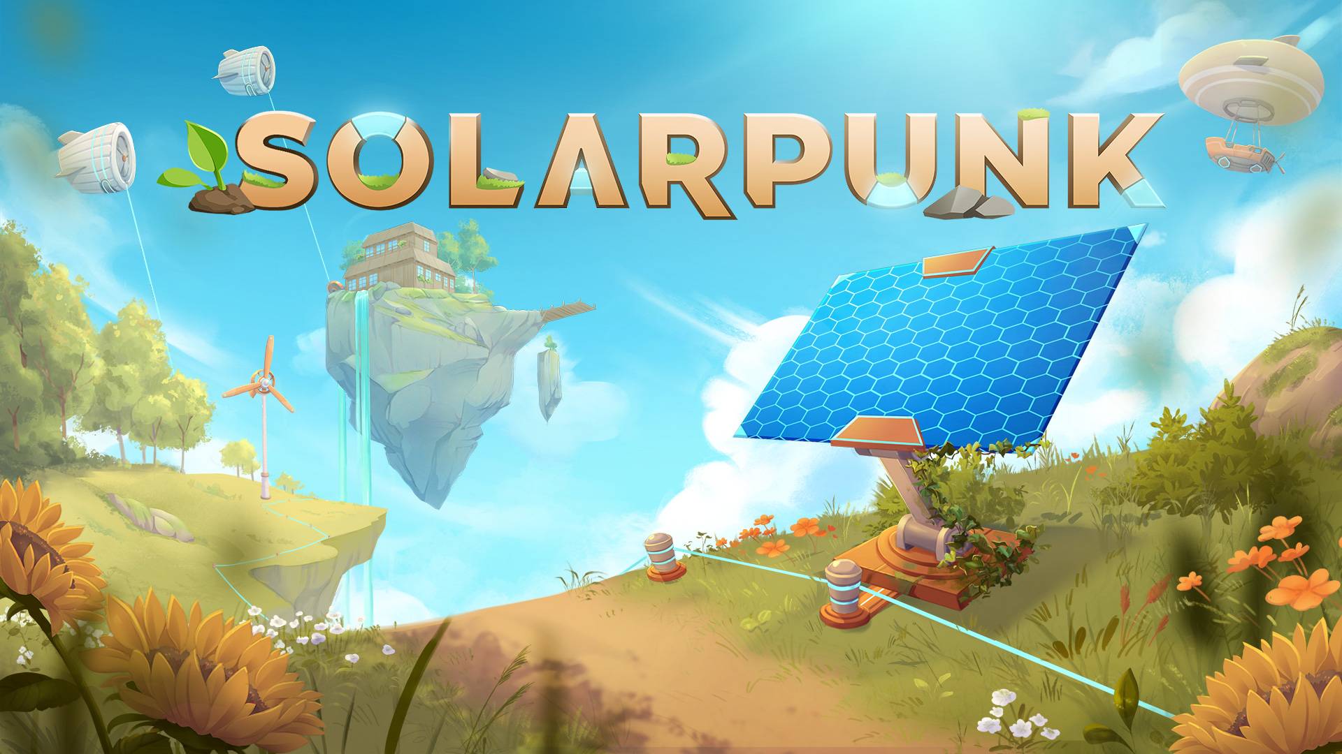 Solarpunk, juego de construcción de bases con temática del mismo nombre.